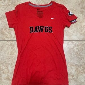 Nike Red V-Neck Dawgs Tee orig $28